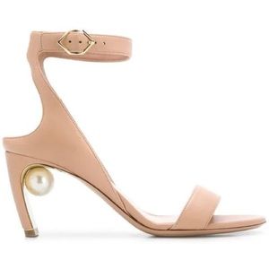 NWT Nicholas Kirkwood Lola Pearl Sandals in Rosewood Suede Size 39